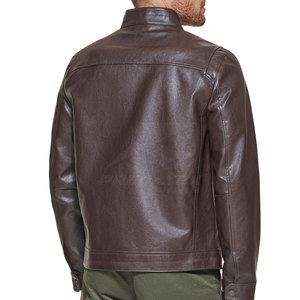 เสื้อแจ็กเก็ตหนังผู้ชายปกตั้งโลโก้ได้ตามต้องการ - Product Image 3