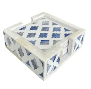 Juego de Posavasos de Hueso con Incrustaciones de Flores de Diseño Moderno, el Último Modelo de Posavasos de Hueso para Café Familiar - Product Image 2