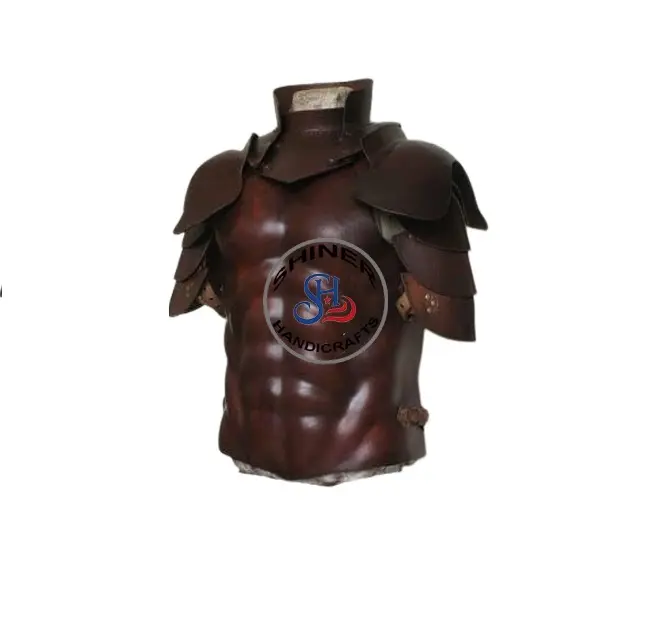 Viking Warrior PU Leather Chest Armor Knight Leather Body Armor Jacket Medieval Armor for Brown Color Cosplay Jacket