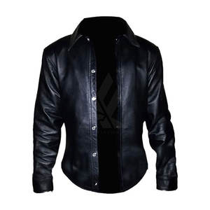 Camisas Casuales de Cuero para Hombre, Diseño Personalizado, Color Sólido, Estilo Urbano, Transpirables, Impermeables, con Cuello Camisero, Alta Calidad - Product Image 2