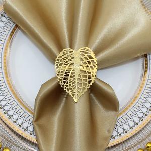 Vente chaude de ronds de serviette en métal décoratifs de table de style de luxe plaqués or dans le prix de gros pour une utilisation de mariage personnalisée. - Product Image 3