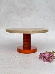 Handmade Acacia <b>Wood</b> <b>Cake</b> Stand Unique Design for Elegant Serving of Pizza or <b>Cakes</b> - Product Image 4