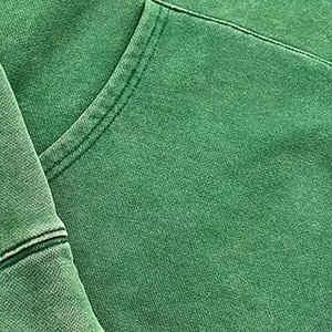 Fait sur mesure nouveau Style de luxe 450 Gsm poids lourd lavage à l'acide à capuche Offre Spéciale surdimensionné fermeture éclair pleine fermeture éclair sweats à capuche pour hommes - Product Image 5