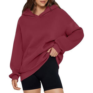 Vente chaude Léger Quickdry Femmes Hoodies 100% Coton Goutte Épaule Conception Surdimensionnée Col Respirant Logo Personnalisé - Product Image 6