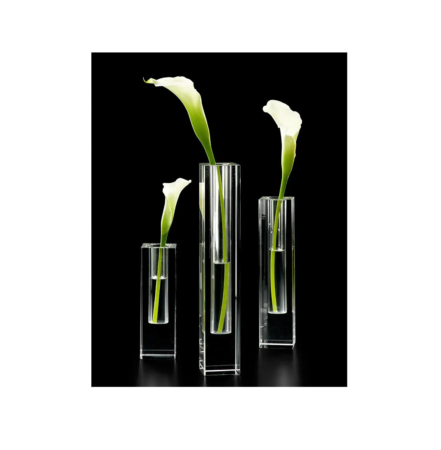 Vase à fleurs en verre transparent, ensemble de 3 tailles multiples au choix, Vase à fleurs en verre, centres de table, Vase porte-fleurs flottant