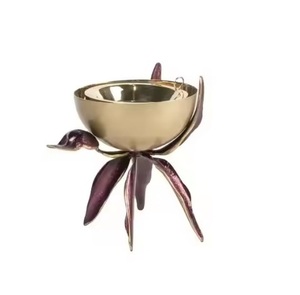 Bol à chocolat en acier inoxydable plaqué or, durable, de forme ronde, bol à bonbons de luxe, classique, élégant, pour mariage, 25 cm, ELEGANT, vente en gros - Product Image 1