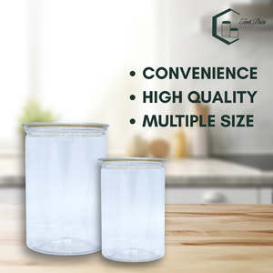 Tapa de anillo de tracción de forma redonda para mascotas de boca ancha de 100mm de diámetro contenedor transparente de alimentos y bebidas 330ml 1790ml al por mayor - Product Image 3