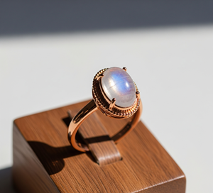Customized 925 Silver Fashion <b>Ring</b> High Quality Moonstone <b>Crystal</b> Band Rose Gold Plating for Wedding Parties Latest Trendy Gift - Product Image 3