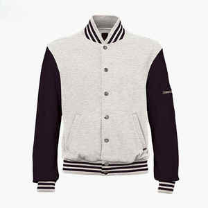 Chaqueta universitaria personalizada para hombre, ropa de calle de calidad superior, cuello levantado bordado único, logotipo frontal, precio al por mayor - Product Image 3