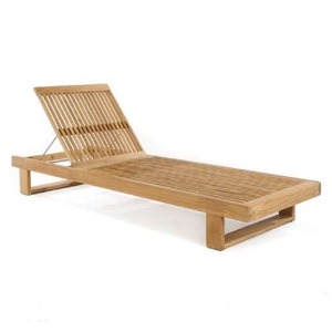 Tumbona contemporánea de madera de teca USA Resort con respaldo inoxidable SS304 para uso en jardín al aire libre - Product Image 2