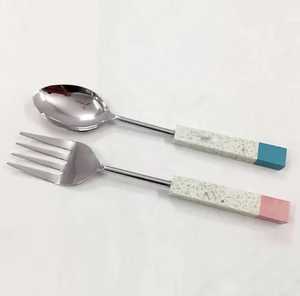 Couverts classiques avec manche en résine, ensemble de couverts en acier inoxydable, hôtel, restaurant, maison, mariage, cadeau de Noël, couverts pour événements - Product Image 1