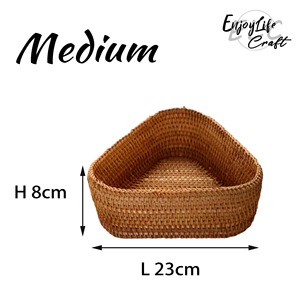 Juego de 3 cestas de almacenamiento triangulares de ratán tejido a mano, cestas de almacenamiento de ratán natural, modernas y multifuncionales, hechas en Vietnam. - Product Image 4