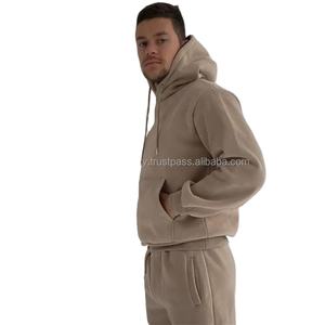 ชุดกีฬาผ้าคอตตอนใส่ได้ทั้งชายและหญิงชุดวอร์มกางเกงวิ่งแบบสองชิ้นสำหรับผู้ชายโลโก้ตามสั่ง - Product Image 3