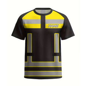 T-shirt à manches courtes bicolore haute visibilité pour hommes, vêtements de sécurité réfléchissants - Product Image 5