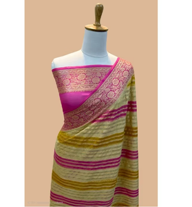 Sari Banarasi, Tejido a Máquina, Patrón Tradicional Zari, Blusa sin Coser, Protección Solar, Secado Rápido, Corte Regular, Todas las Temporadas - Product Image 6