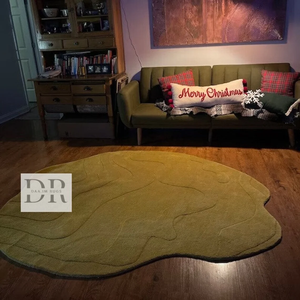 Alfombra de Escalera Decorativa Hecha a Mano, Moderna, Personalizada, de Lana Tufted, de Color Sólido, Antideslizante, Lavable, Alfombras Irregulares para Áreas - Product Image 4