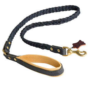 Collar de perro personalizado de cuero de vaca real y correa hecha a mano barata correa de collar de perro mascota - Product Image 5