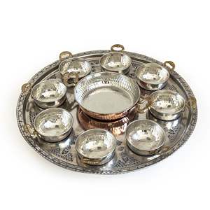 Juego de Presentación de Desayuno Shark Anatolia con Bandeja, Sartén de Cobre con Base Gruesa de 16 cm, 8 Piezas de Tazón de Cobre con Asa de Latón - Product Image 2