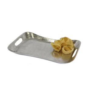 Plateau en métal Offre Spéciale pour la maison et l'hôtel Plateau en métal martelé de couleur argent et or utilisé pour les articles de cuisine plateau de service pièces antiques - Product Image 6