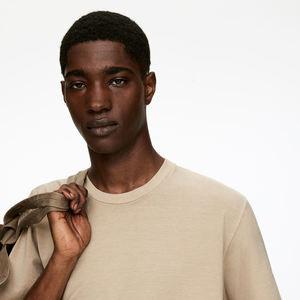 T-shirt Homme Coupe Classique avec Logo Personnalisé 100% Coton 300 g/m² Col Rond Côtelé Épaules Tombantes Coupe Oversize Streetwear Respirant Anti-rétrécissement - Product Image 5