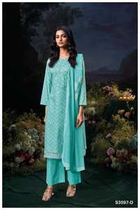 Parche estampado de algodón Premium bordado Salwar Kameez colección de ropa de fiesta india y pakistaní a precio mayorista - Product Image 2