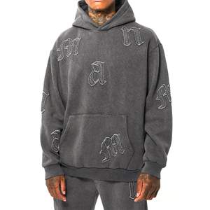 Chándal de lavado ácido para hombre del mejor proveedor Patrón sólido Temporada de invierno Fabricado profesionalmente Venta caliente a granel - Product Image 3