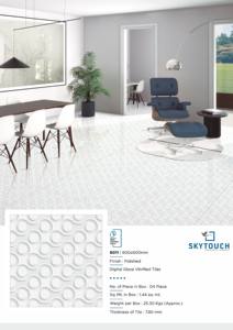 Lujosos azulejos de pared de suelo con aspecto de mármol esmaltado 3D de estilo moderno de 600x600mm, función de ladrillo refractario de porcelana blanca clara para la India - Product Image 4