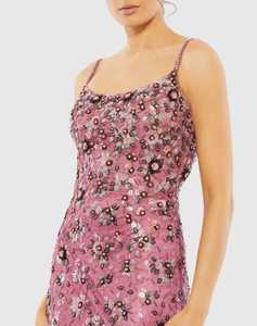 Vestido de Noche Largo Ajustado Personalizado, Vestido Formal de Cena para Mujer, Decoración de Lentejuelas Bordadas, Vestido Rosa Largo Hasta el Suelo, Glamuroso - Product Image 2