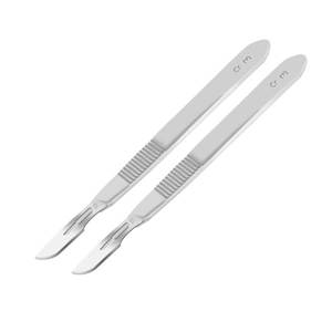 30 Piezas de Hojas de Bisturí de Acero Inoxidable Estériles # 10 con 2 unidades en paquete # Cuchillo de Metal Manual Tipo Bisturí con Mango y Estuche de Almacenamiento - Product Image 2
