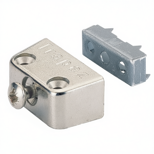 HETTICH Cabinet Connector TZ 4 Zinc Die-Cast Nickel-Plated Lower Part with Serrations 100-Pack Size for Organizing Cabinets - Product Image 3