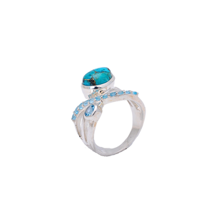High Quality 925 Sterling Silver Blue Topaz <b>Ring</b> <b>Turquoise</b> Women Jewelry 925 Silver <b>Rings</b> Women <b>Ring</b> Sterling Silver 925 Jewelry - Product Image 4