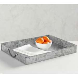 Bandeja de Servicio de Metal Galvanizado de Primera Calidad Inspirada en Casas de Campo para Servir Aperitivos, Bocadillos o Bebidas con Estilo Durante Eventos Sociales - Product Image 3