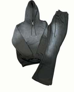 Conjunto Deportivo de 2 Piezas para Mujer, Personalizado, Invernal, Liso, Lavado, con Bordado Desgastado, con Logotipo OEM, Talla Grande - Product Image 4