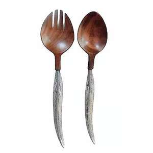 Mango de hueso antiguo y juego de servidor de ensalada de acero inoxidable Venta caliente en el mercado internacional Accesorios de cocina Hogar y cocina - Product Image 3