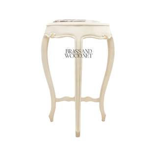 Mesa Auxiliar Redonda de Lujo con Cubierta de Mármol Premium y Patas Cabriole Elegantes para Decoración Clásica de Sala de Estar - Product Image 3