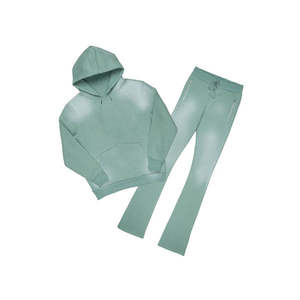 ชุดวอร์มกางเกงมีฮู้ดแขนยาวของผู้ชายชุดออกกำลังกายผ้าฝ้าย100% แบบซ้อนกันระบายอากาศได้ดีชุดวอร์มสำหรับฤดูหนาว - Product Image 3