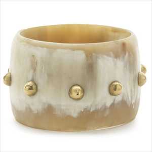 Brazalete de cuerno de Búfalo Blanco Natural pulido para mujeres y niñas, joyería de moda con collares de cadena de piedra de perla, precio bajo - Product Image 3