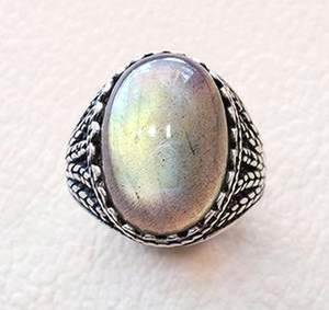 Anillo de Hombre al por Mayor, Nuevo, con Piedra Preciosa de Labradorita Natural, Regalo de Cumpleaños, Estilo Otomano, Joyería, Anillo de Plata de Ley 925 - Product Image 2