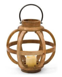 Lanterne à bougie unique en bois et métal avec poignée pour la décoration de la maison, du balcon et du jardin, éclairage décoratif, lanternes suspendues - Product Image 4