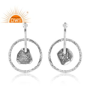 Nuevo diseño elegante 925 pendiente oxidado de plata para mujer joyería de diseño personalizado para mujer regalo para ella - Product Image 1