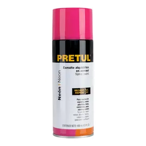 Peinture en aérosol acrylique Pretul rose néon 400 ml, revêtement liquide pour meubles, plastique, métal, bateaux, murs intérieurs, séchage rapide - Product Image 1