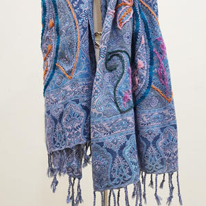 ผ้าคลุมไหล่ขนสัตว์สีฟ้าอ่อนผ้าพันคอยาวพิมพ์ลายให้ความอบอุ่นผ้าหนาสำหรับฤดูหนาว - Product Image 5