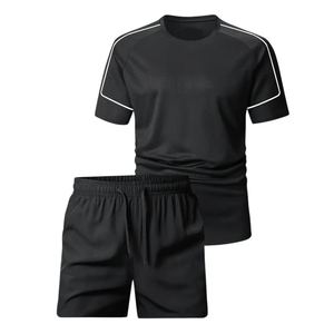 Ensemble de shorts de compression légers et respirants pour hommes, décontractés pour l'été, t-shirt de yoga à séchage rapide, vêtements de sport ajustés pour l'entraînement - Product Image 1