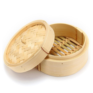 Juego de cestas de bambú para cocinar al vapor dim sum y dumplings, buen precio, vaporera natural para alimentos al vapor - Product Image 1
