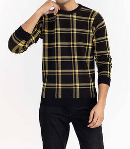 Nouveau 100% laine respirant hommes chandails hiver pull ample couleur unie col rond manches longues personnalisé chandails tricotés pour hommes - Product Image 5