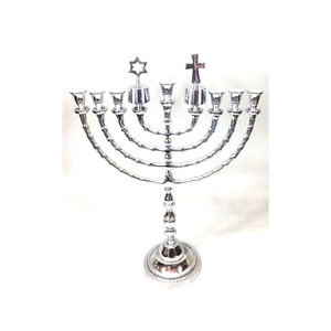 Classy Jewish Hanukkah Menorah Stylish Design Customized Aluminium <b>Candelabra</b> Use for Restaurant Decoration in Bulk - Product Image 2