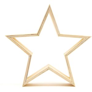 ไม้ที่ยังไม่เสร็จดาวกรอบสำหรับตกแต่งบ้านใน3ขนาด (3แพ็ค3) ดาวไม้คริสต์มาส - Product Image 2