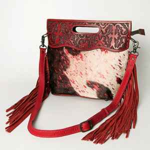 Última Colección Otoño personalizado láser impreso cuero real bohemio ecológico Sling Bag borla flores para mujeres multiuso - Product Image 5