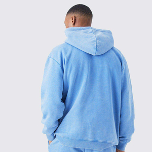 Survêtement à capuche décontracté pour homme en molleton 100% coton, coupe régulière, hiver, grande taille, uni, léger, écologique - Product Image 3