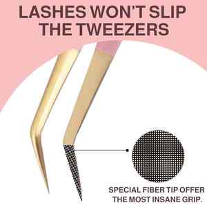 Pinzas de extensión de pestañas antiestáticas en forma de L más vendidas de la mejor calidad, punta fina, colección de garantía de 2 años - Product Image 4